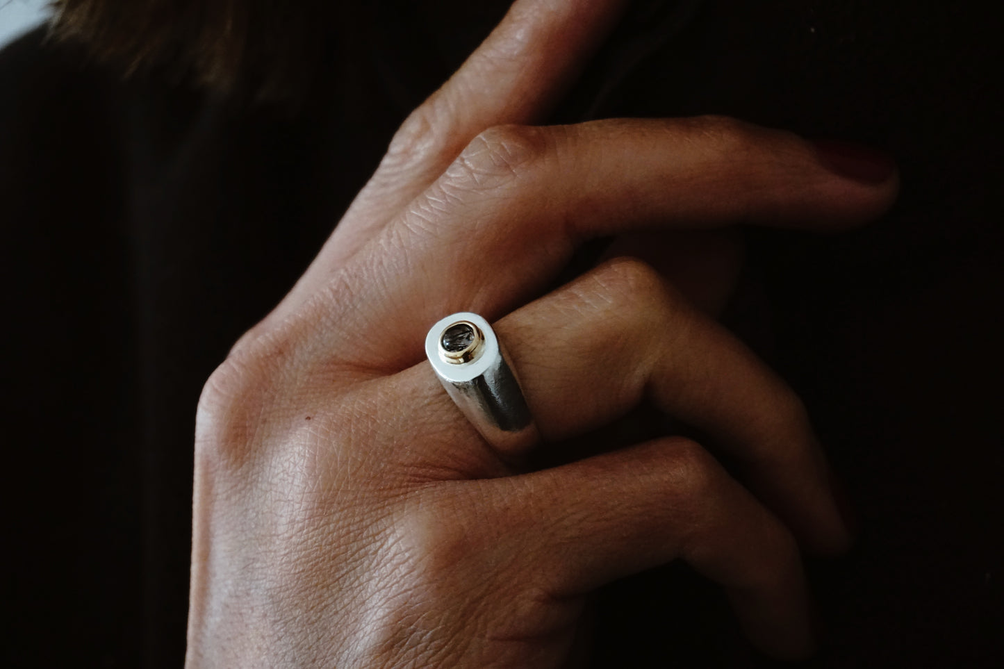 Anillo chevalier gold Stone