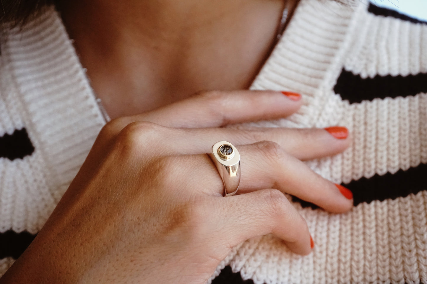 Anillo chevalier gold Stone